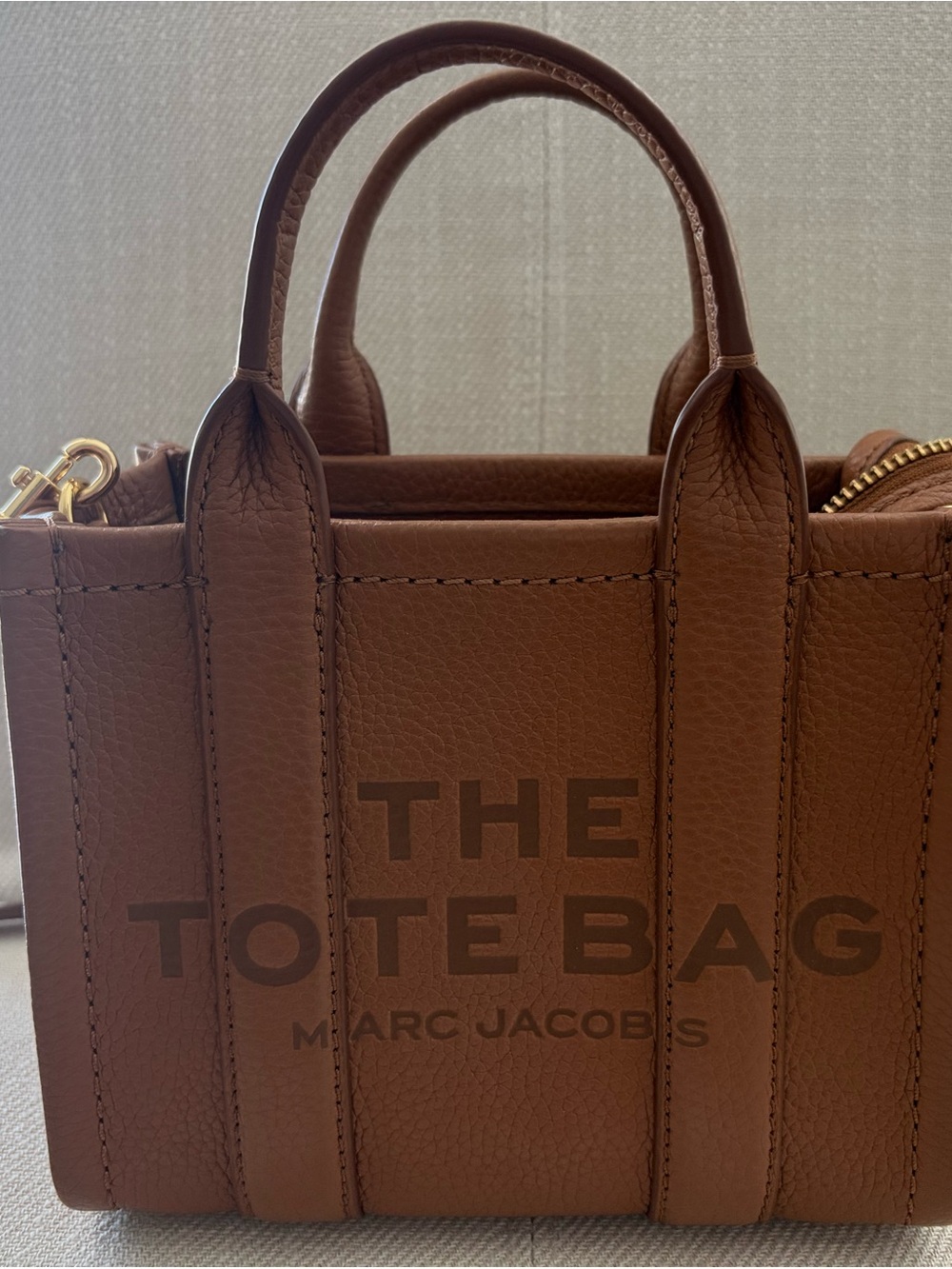 Marc Jacobs Argan Oil Leather Tote with Gold Hardware